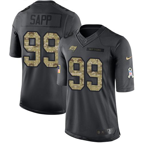 Nike Tampa Bay Buccaneers 99 Warren Sapp Black Mens Stitched Nfl Limited 2016 Salute To Service Jersey