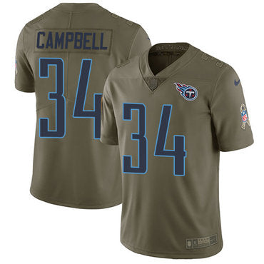 Nike Tennessee Titans 34 Earl Campbell Olive Mens Stitched Nfl Limited 2017 Salute To Service Jersey