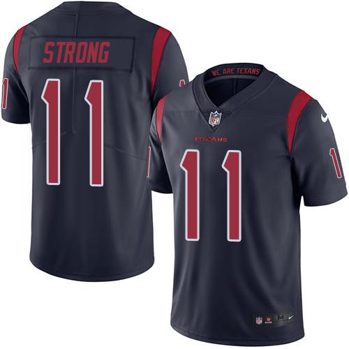 Nike Texans 11 Jaelen Strong Navy Blue Mens Stitched Nfl Limited Rush Jersey
