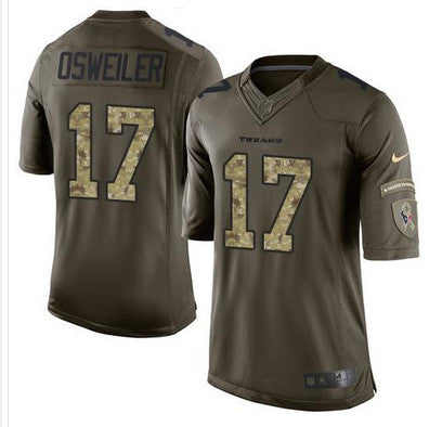 Nike Texans 17 Brock Osweiler Green Mens Stitched Nfl Limited Salute To Service Jersey