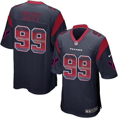 Nike Texans 99 Jj Watt Navy Blue Team Color Mens Stitched Nfl Limited Strobe Jersey