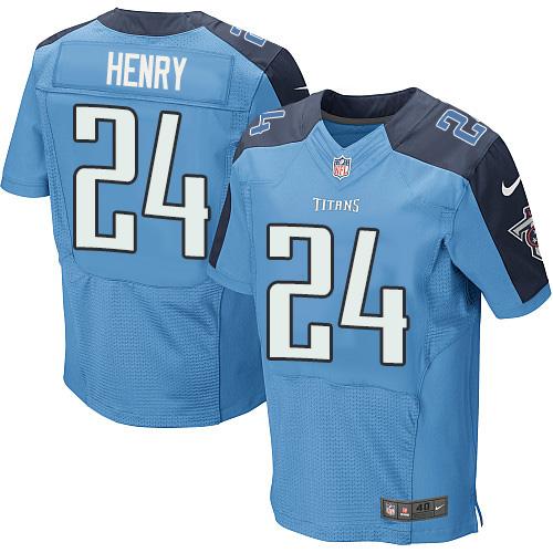 Nike Titans 24 Derrick Henry Light Blue Team Color Mens Stitched Nfl Elite Jersey
