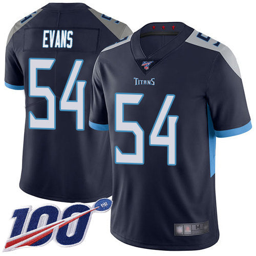 Nike Titans 54 Rashaan Evans Navy Blue Team Color Mens Stitched Nfl 100th Season Vapor Limited Jersey
