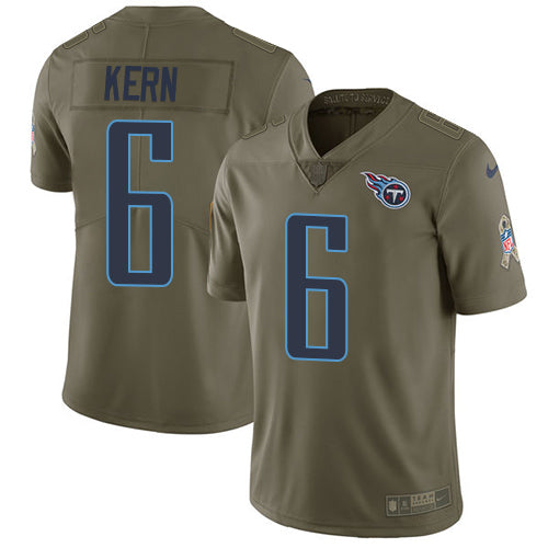 Nike Titans 6 Brett Kern Olive Mens Stitched Nfl Limited 2017 Salute To Service Jersey