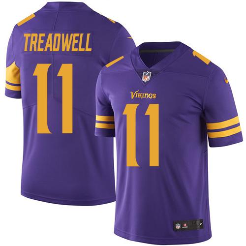 Nike Vikings 11 Laquon Treadwell Purple Mens Stitched Nfl Limited Rush Jersey