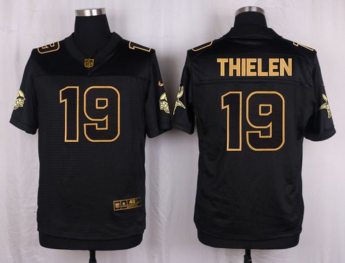 Nike Vikings 19 Adam Thielen Black Mens Stitched Nfl Elite Pro Line Gold Collection Jersey