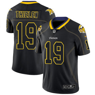 Nike Vikings 19 Adam Thielen Lights Out Black Mens Stitched Nfl Limited Rush Jersey
