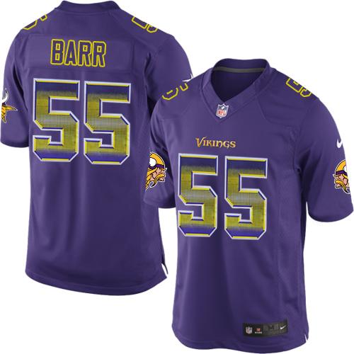 Nike Vikings 55 Anthony Barr Purple Team Color Mens Stitched Nfl Limited Strobe Jersey