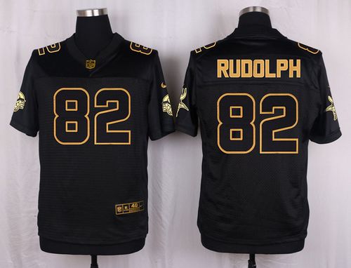 Nike Vikings 82 Kyle Rudolph Black Mens Stitched Nfl Elite Pro Line Gold Collection Jersey