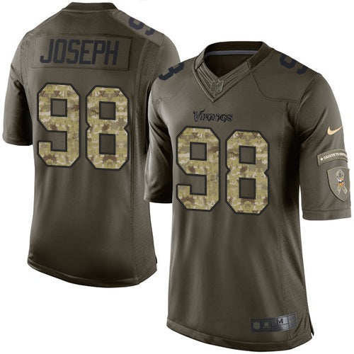 Nike Vikings 98 Linval Joseph Green Mens Stitched Nfl Limited 2015 Salute To Service Jersey