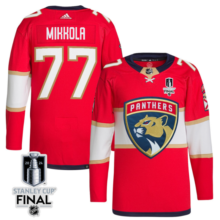 Niko Mikkola 77 Florida Panthers 2024 STANLEY CUP Final Home Breakaway Jersey Me