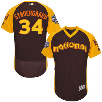 Noah Syndergaard Brown 2016 All star Jersey Mens National League New York Mets 34 Flex Base Majestic Mlb Collection Jersey