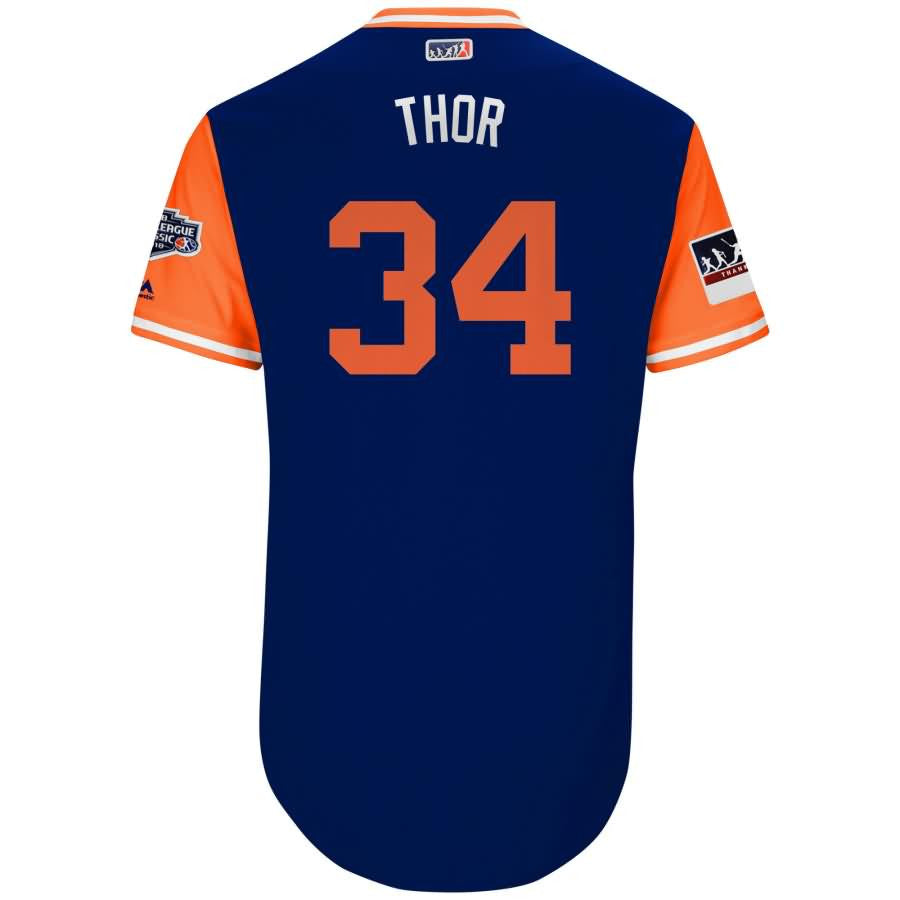 Noah Syndergaard Thor New York Mets Majestic 2018 Mlb Little League Classic Jersey Royalorange