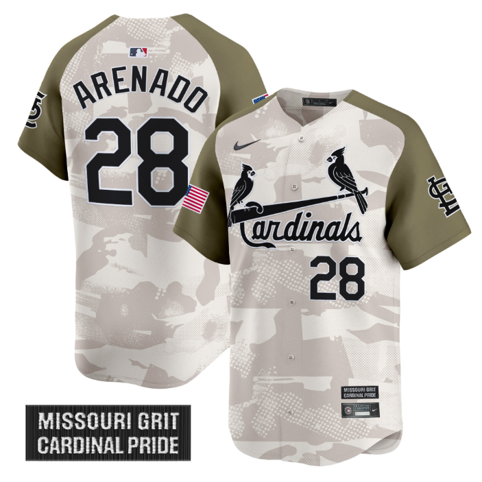 Nolan Arenado Jersey #28 St. Louis Cardinals 2025 Armed Forces Day Vapor Stitche