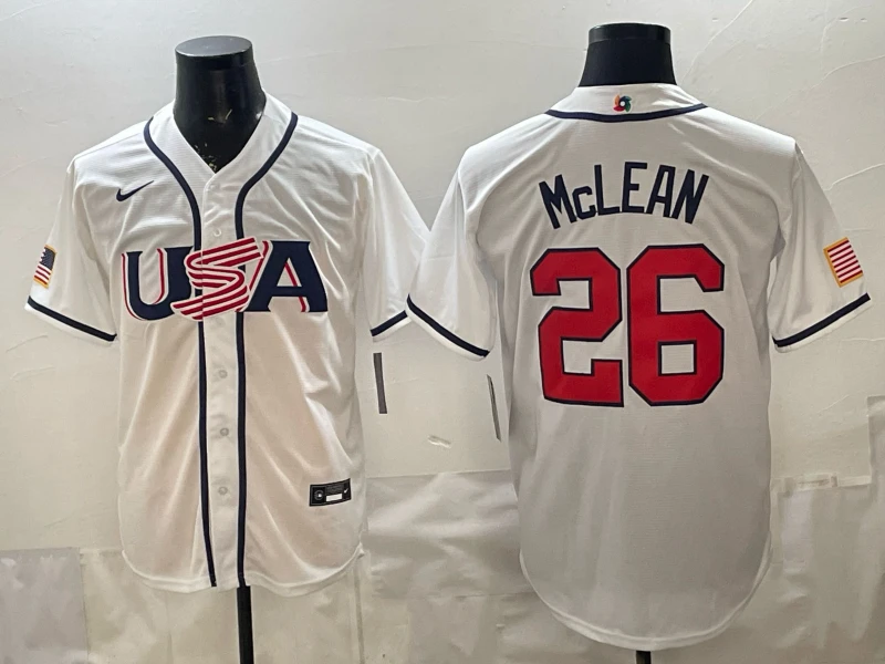 Nolan McLean Jersey #26 USA Baseball 2026 World Baseball Classic Stitched White