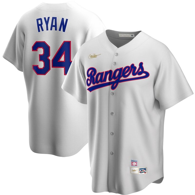 Nolan Ryan 34 Texas Rangers 2020 Mlb Arrival 2020 Mlb Blue Jersey