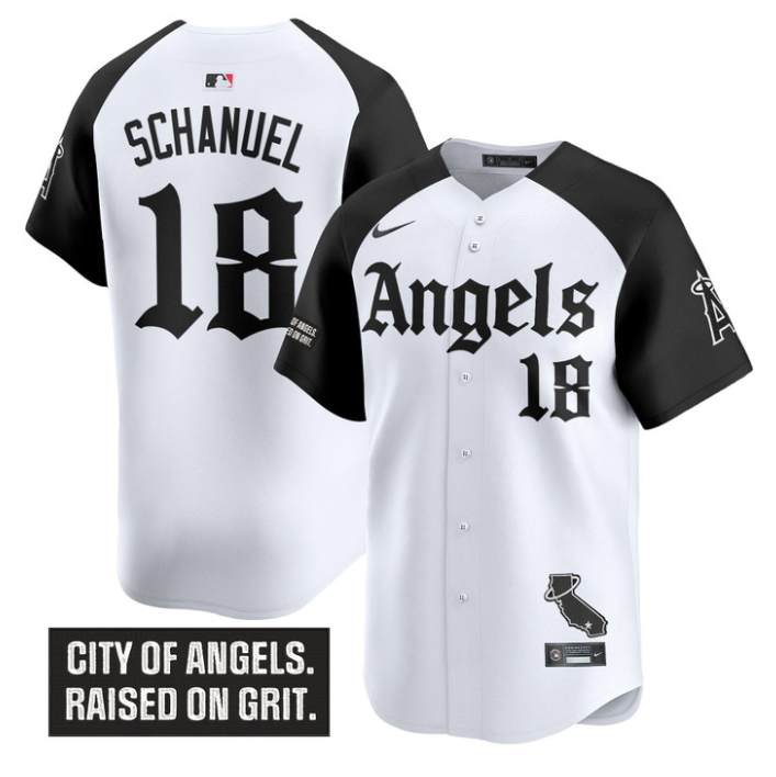 Nolan Schanuel Jersey #18 Los Angeles Angels Gothic Halo Edition Stitched Altern