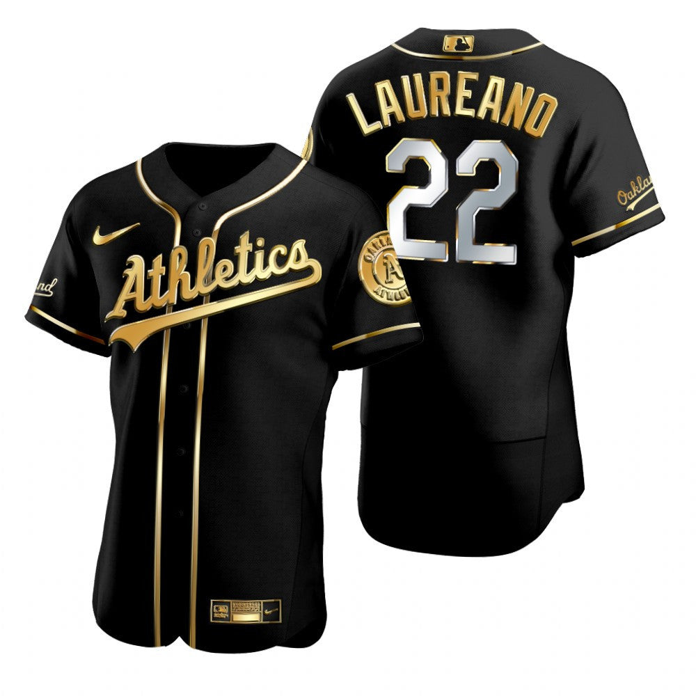 Oakland Athletics 22 Ramon Laureano Mlb Golden Brandedition Black Jersey Gift For Athletics Fans
