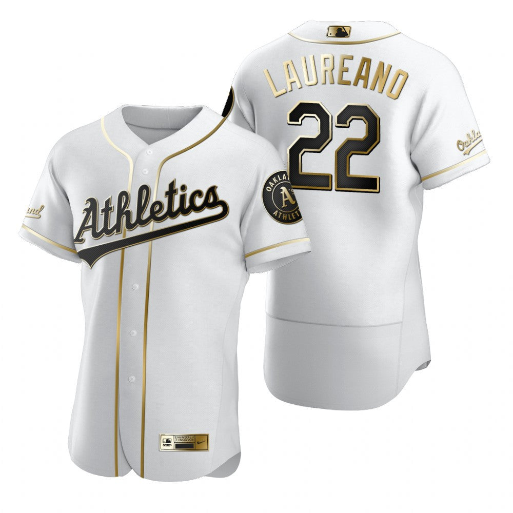 Oakland Athletics 22 Ramon Laureano Mlb Golden Brandedition White Jersey Gift For Athletics Fans