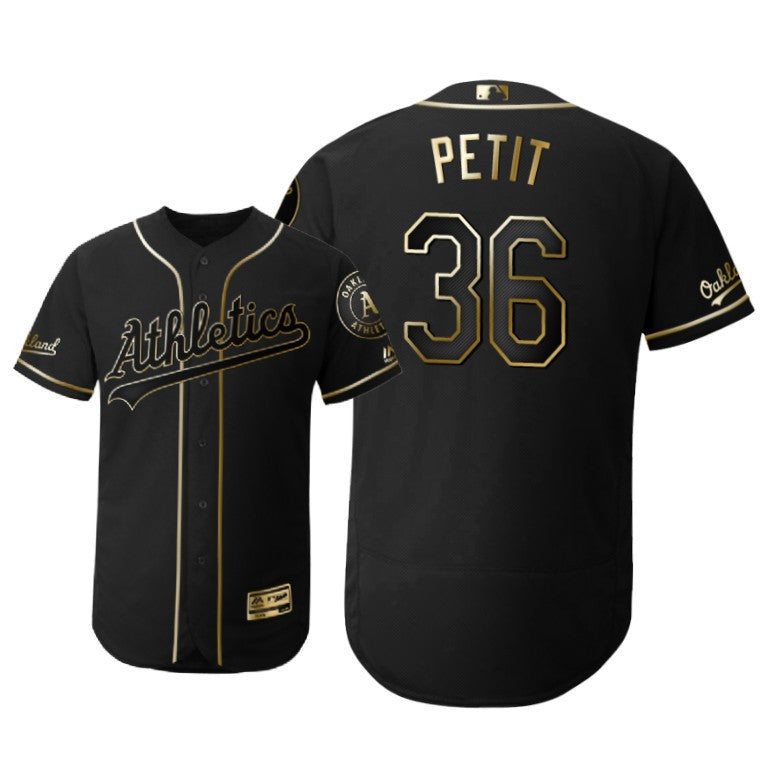 Oakland Athletics 36 Yusmeiro Petit Mlb 2019 Golden Brandedition Black Jersey Gift For Athletics Fans