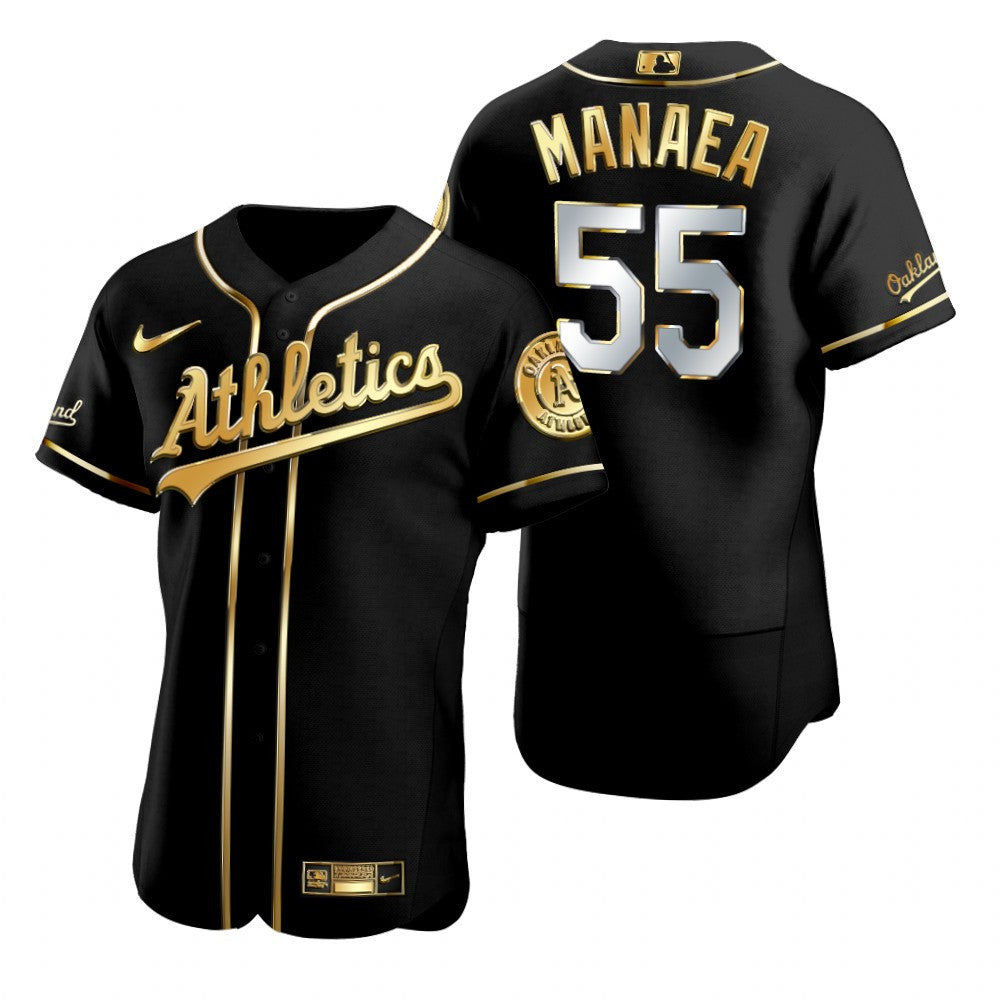 Oakland Athletics 55 Sean Manaea Mlb Golden Brandedition Black Jersey Gift For Athletics Fans