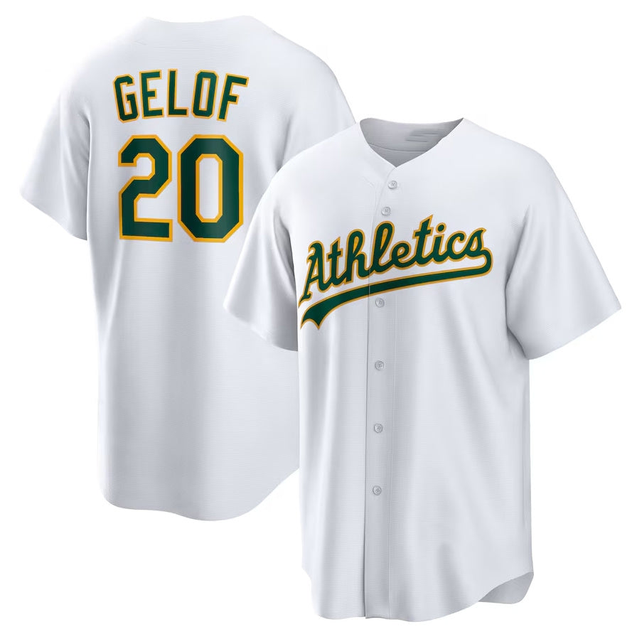 Oakland Athletics #20 Zack Gelof Home Replica Jersey White Stitched Baseball J