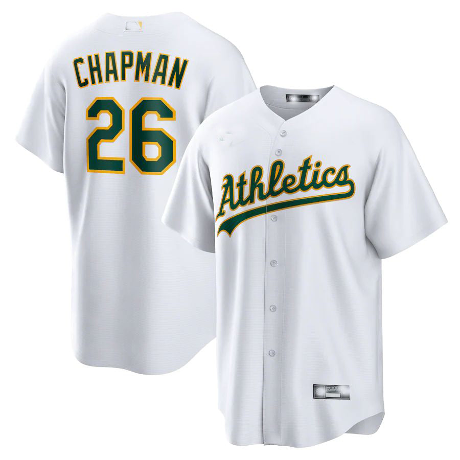 Oakland Athletics #26 Matt Chapman White Home Replica Player Name Jersey Basebal