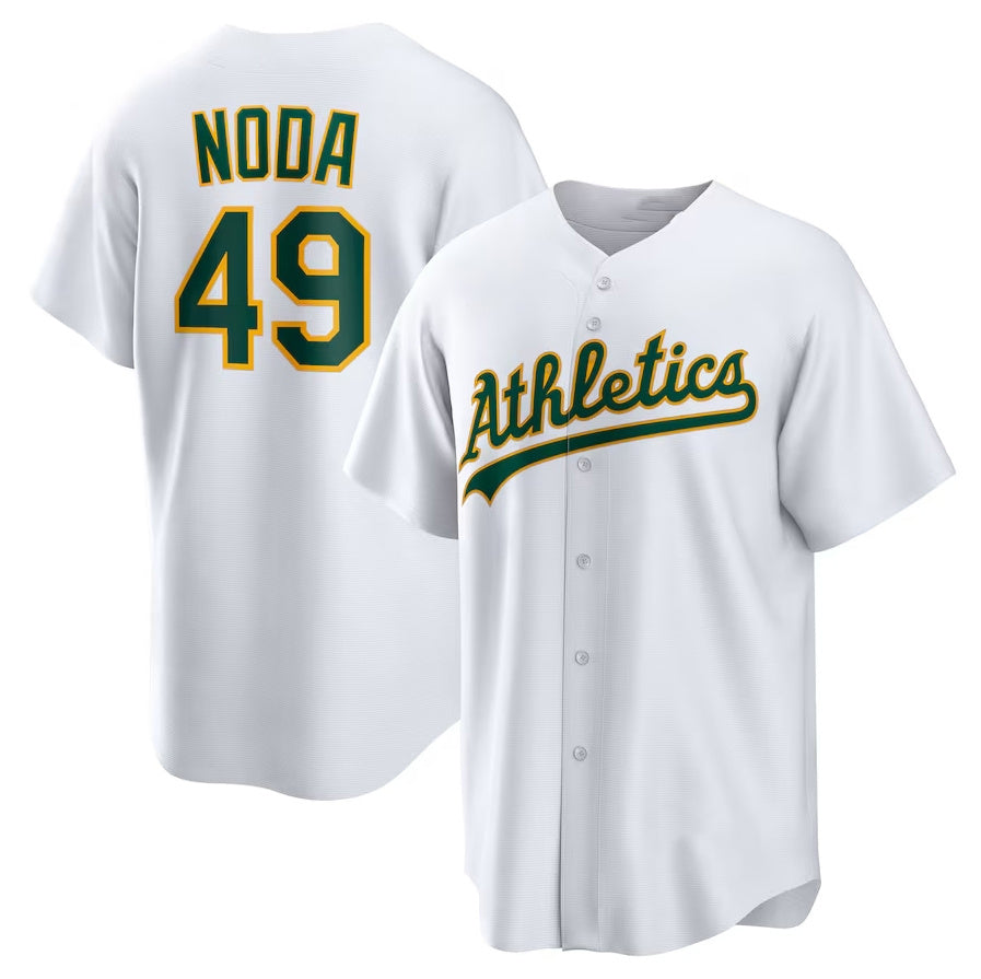 Oakland Athletics #49 Ryan Noda Home Replica Jersey White Stitched Baseball Je