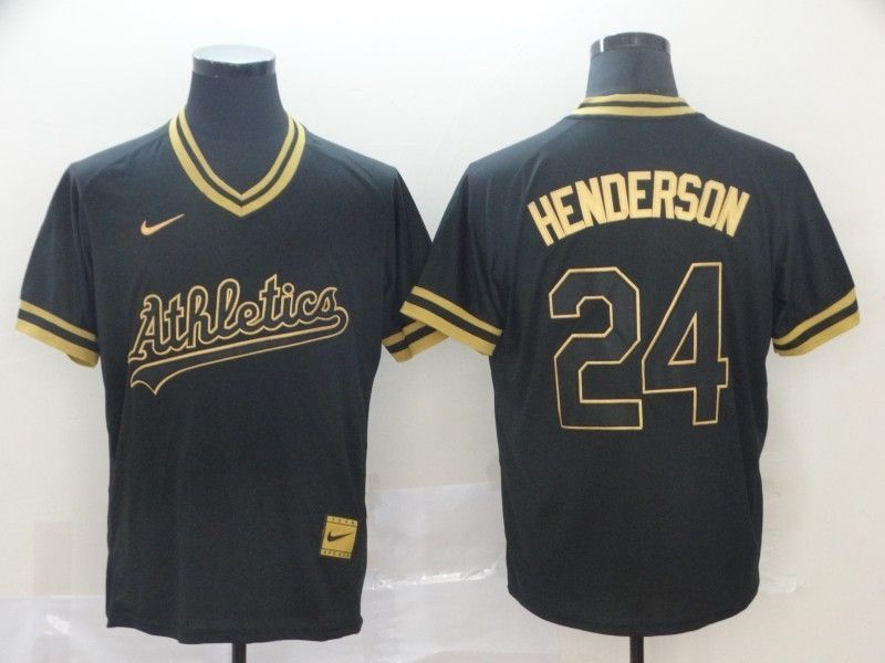 Oakland Athletics Rickey Henderson 24 2020 Mlb Black Jersey