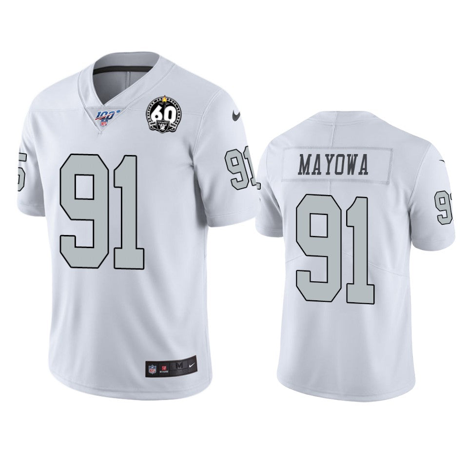 Oakland Raiders Benson Mayowa White 60th Anniversary Color Rush Jersey