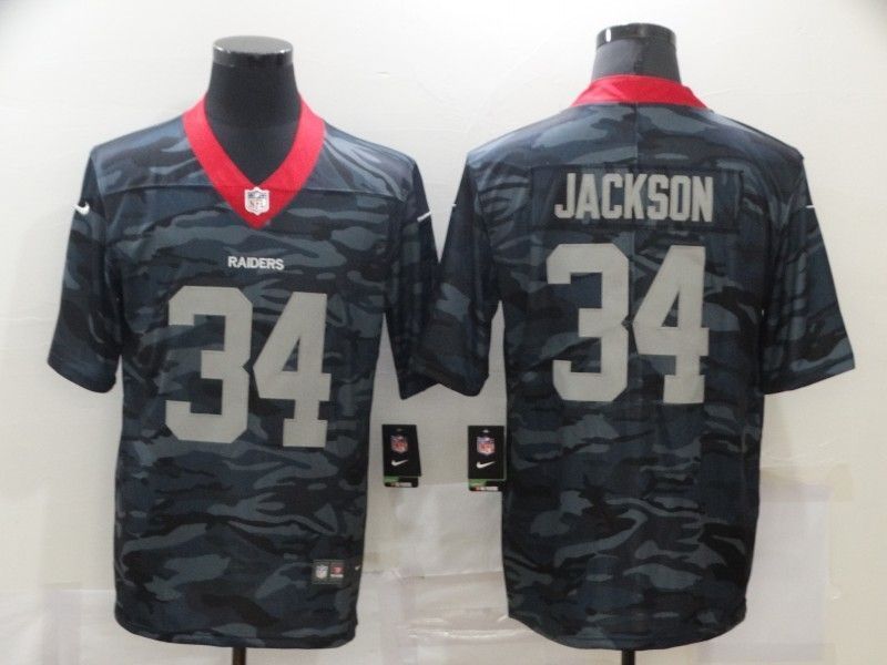Oakland Raiders Bo Jackson 34 Nfl 2020 Camo Black Jersey