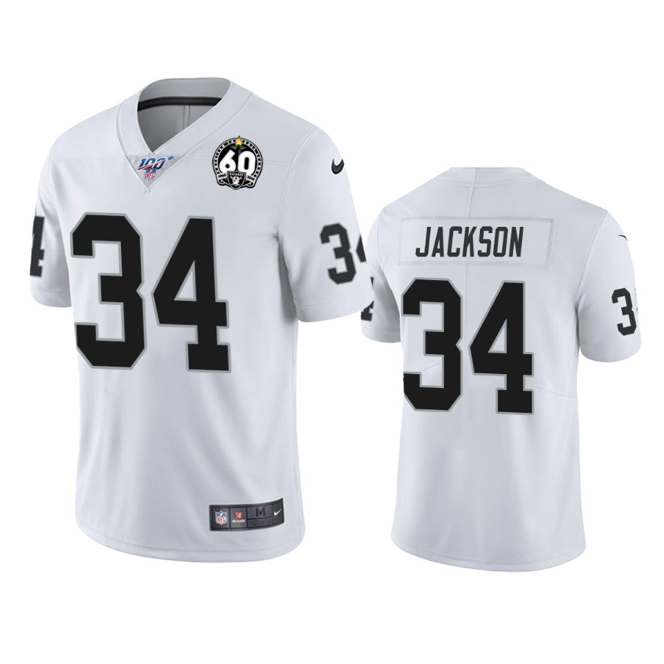 Oakland Raiders Bo Jackson White 60th Anniversary Vapor Limited Jersey