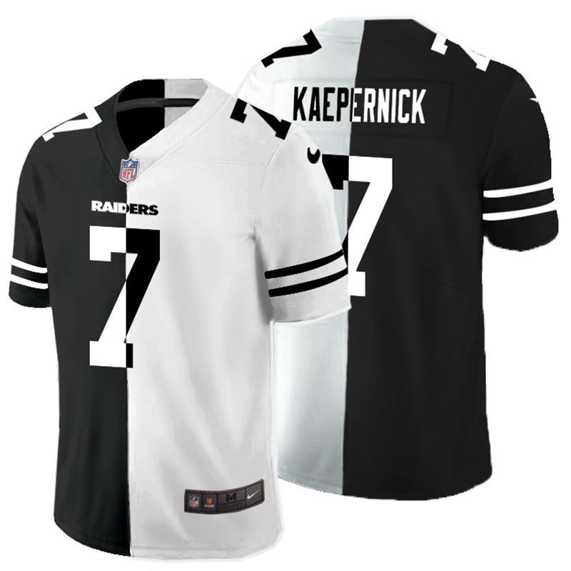 Oakland Raiders Colin Kaepernick 7 Nfl 2020 Black And White Jersey