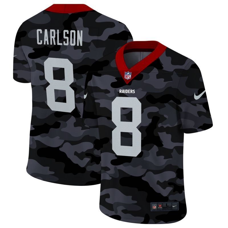 Oakland Raiders Daniel Carlson 8 Nfl 2020 Camo Black Jersey