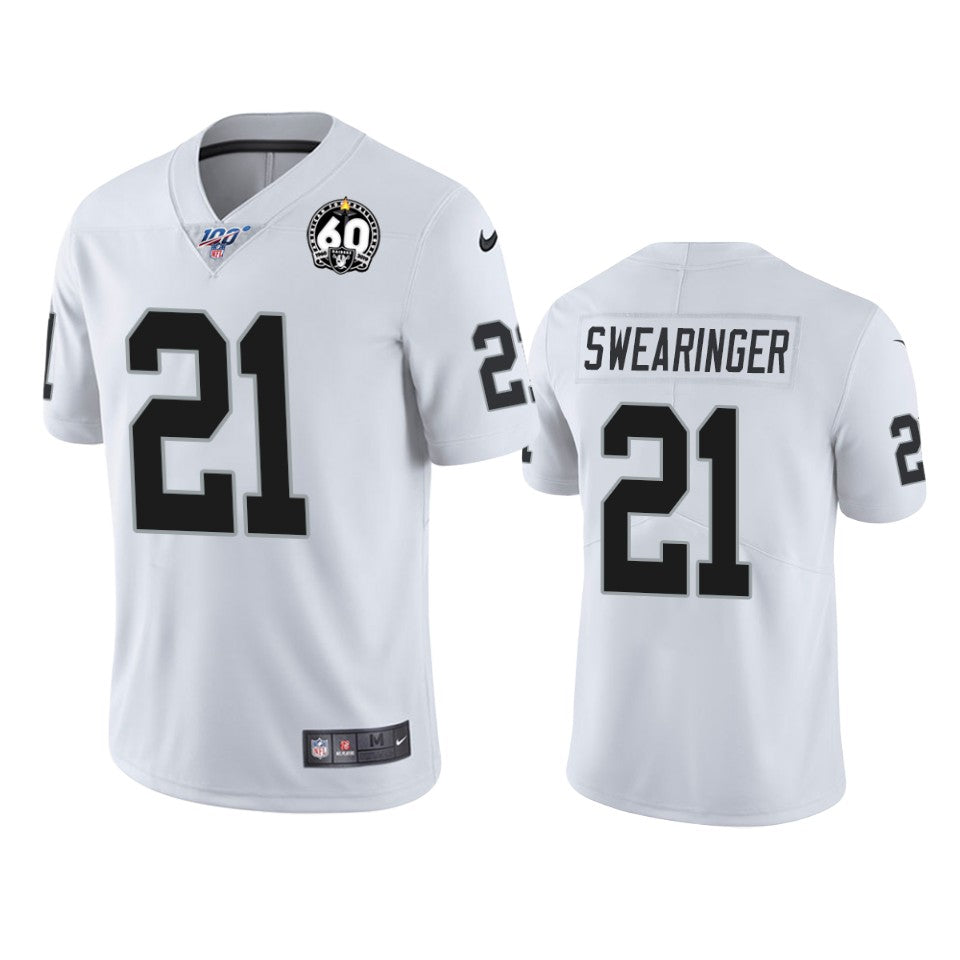 Oakland Raiders Dj Swearinger White 60th Anniversary Vapor Limited Jersey