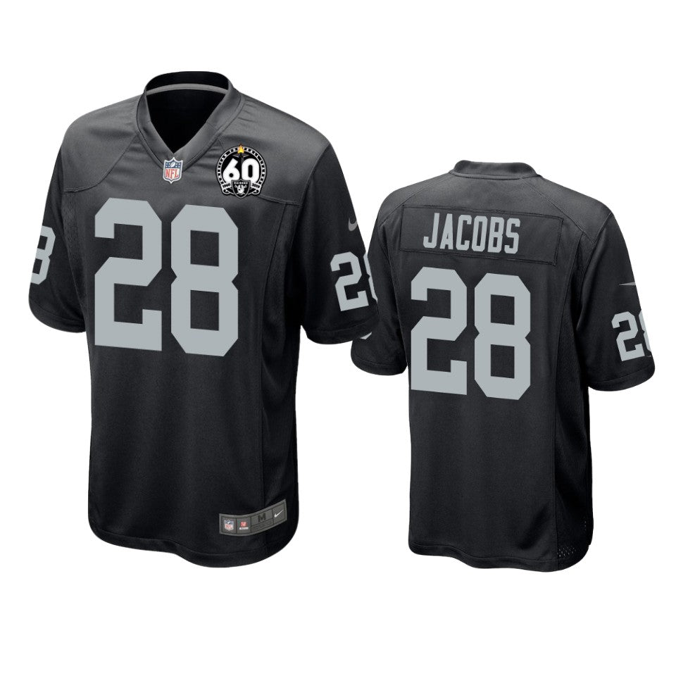 Oakland Raiders Josh Jacobs Black 60th Anniversary Game Jersey