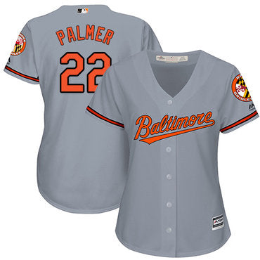 Orioles 22 Jim Palmer Grey Road Womens Stitched Baseball Jersey