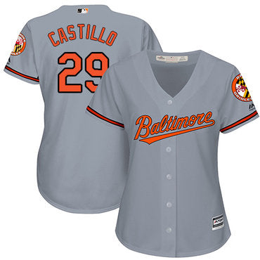 Orioles 29 Welington Castillo Grey Road Womens Stitched Baseball Jersey