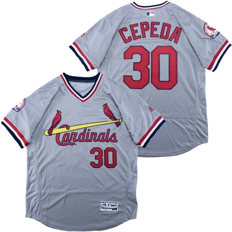 Orlando Cepeda 30 St Louis Cardinals 2020 Mlb Grey Jersey