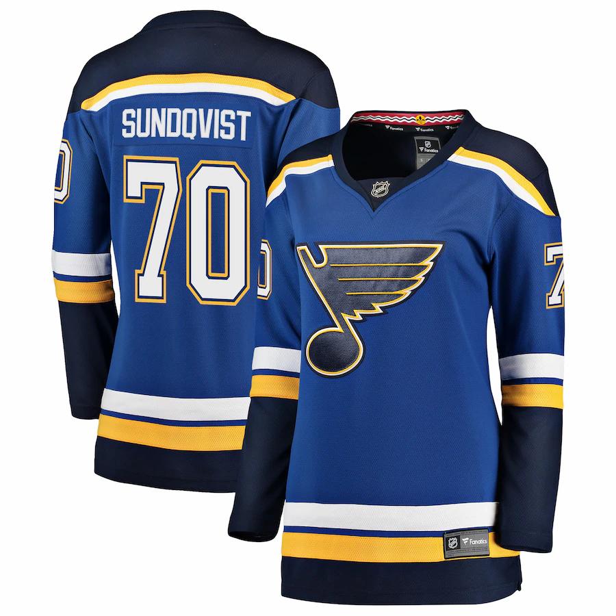 Oskar Sundqvist St Louis Blues Fanatics Branded Womens Breakaway Player Jersey Blue