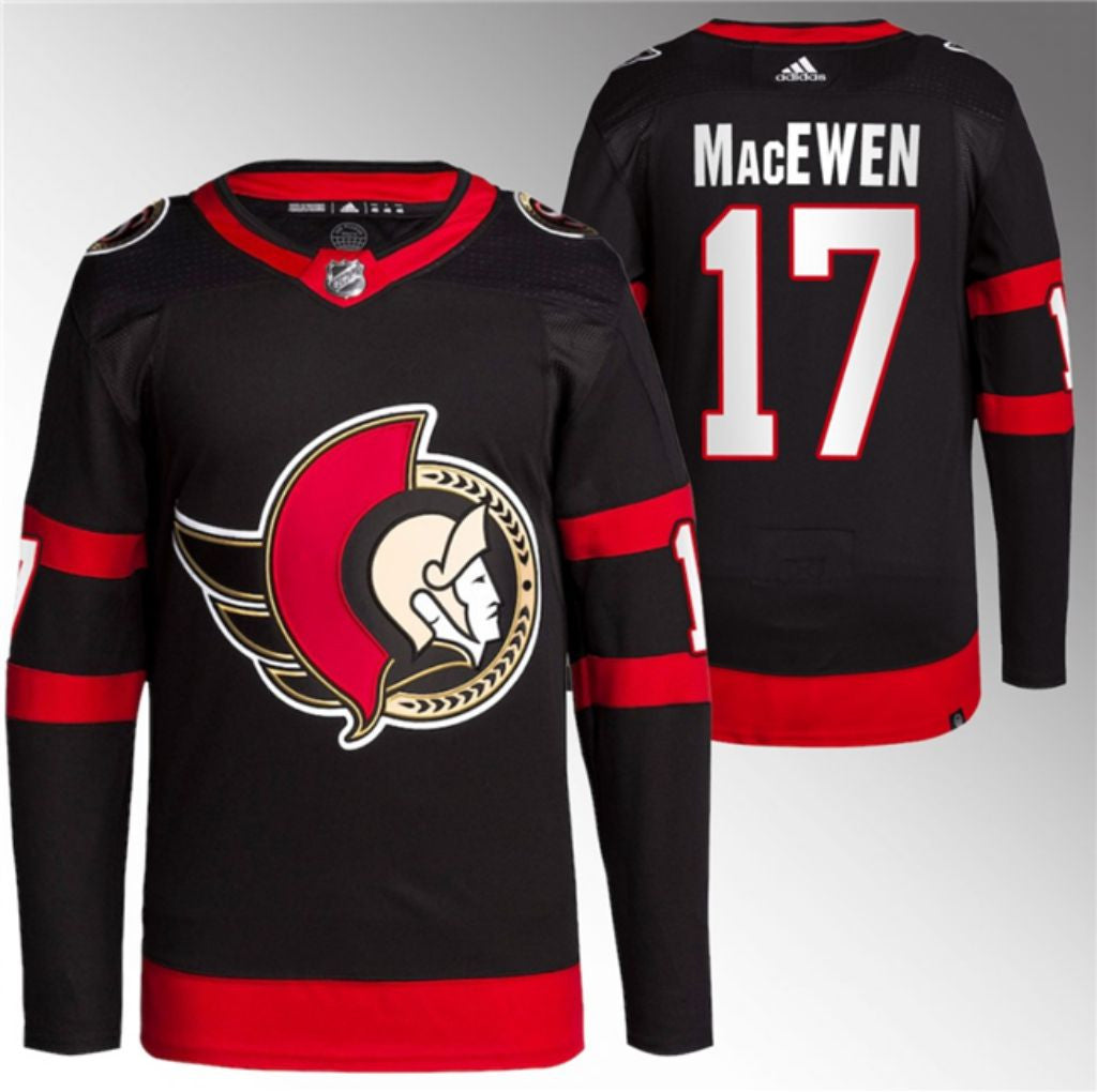 Ottawa Senators 17 Zack Macewen Black Premier Breakaway Stitched Jersey
