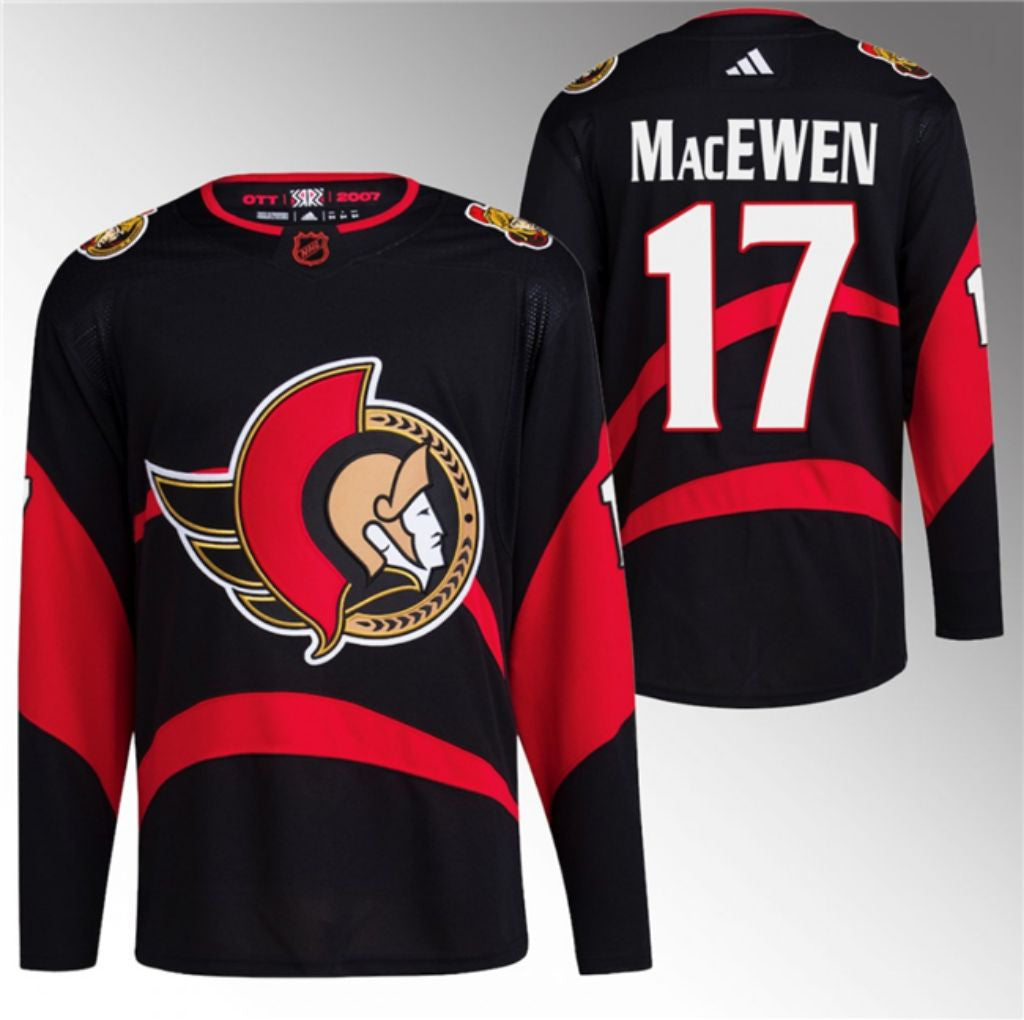 Ottawa Senators 17 Zack Macewen Black Reverse Retro Stitched Jersey