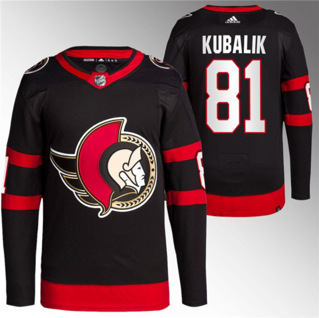 Ottawa Senators 81 Dominik Kubalik Black Premier Breakaway Stitched Jersey