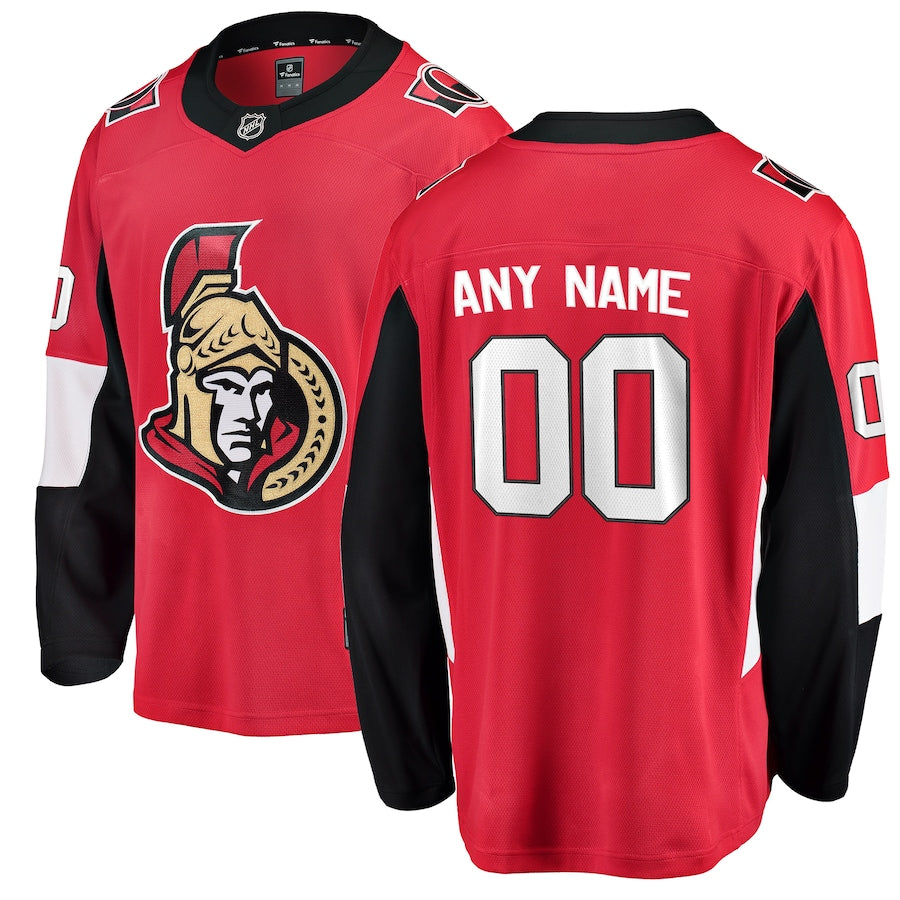 Ottawa Senators Fanatics Branded Home Breakaway Custom Jersey Red