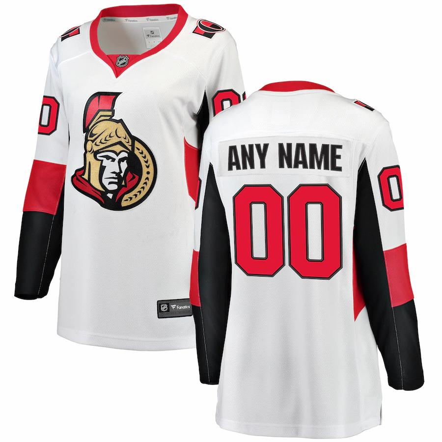 Ottawa Senators Fanatics Branded Womens Away Breakaway Custom Jersey White