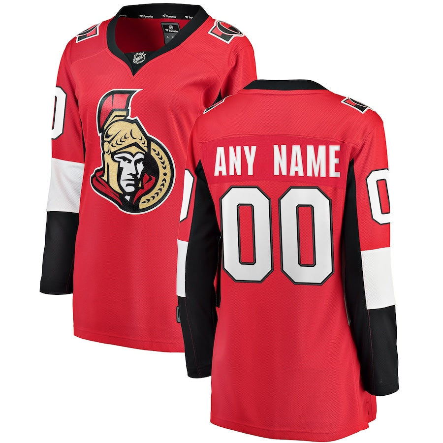 Ottawa Senators Fanatics Branded Womens Home Breakaway Custom Jersey Red