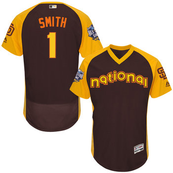 Ozzie Smith Brown 2016 All star Jersey Mens National League San Diego Padres 1 Flex Base Majestic Mlb Collection Jersey