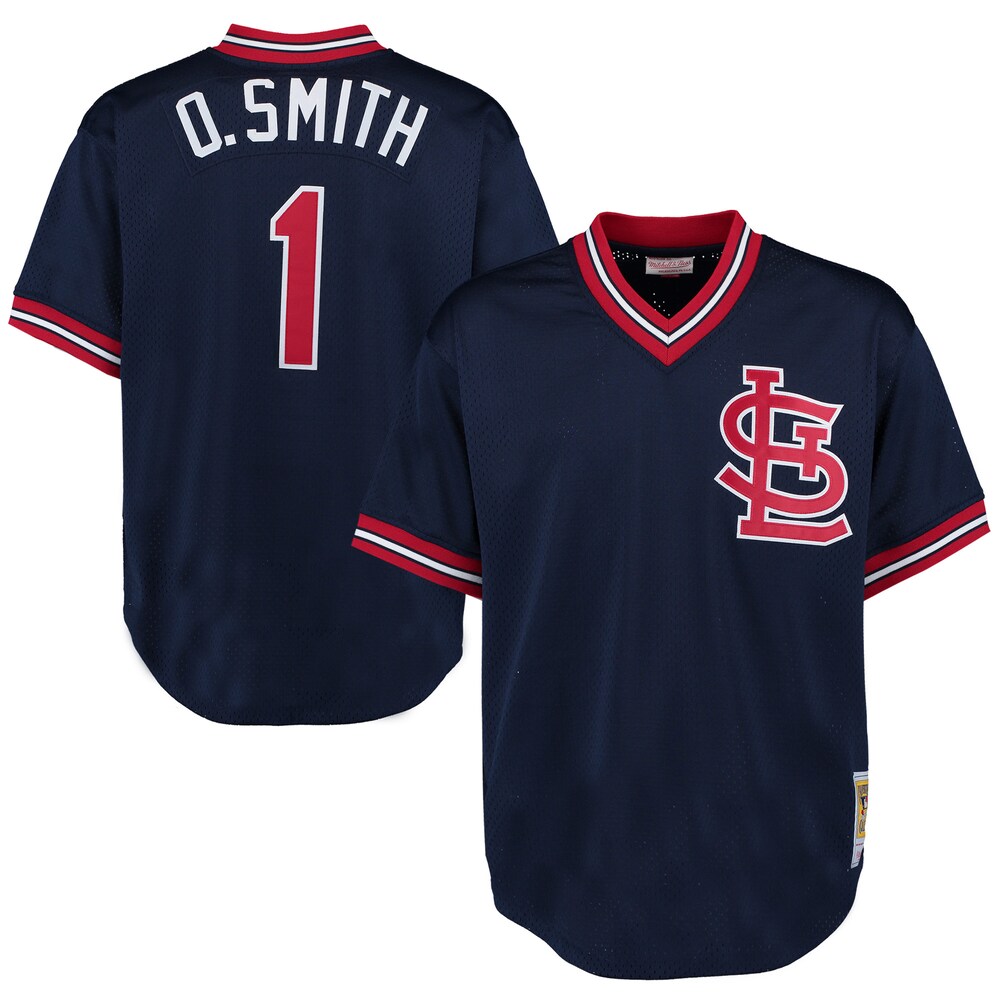 Ozzie Smith St Louis Cardinals Mitchell Ness 1994 Cooperstown Collection Mesh Batting Practice Jersey Navy