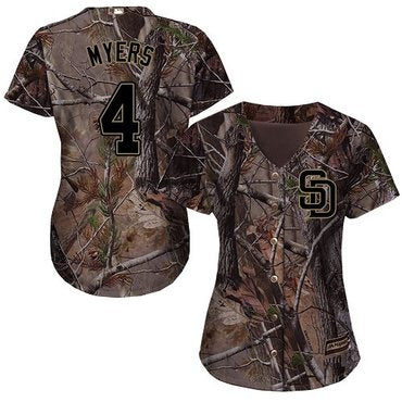 Padres 4 Wil Myers Camo Realtree Collection Cool Base Womens Stitched Baseball Jersey