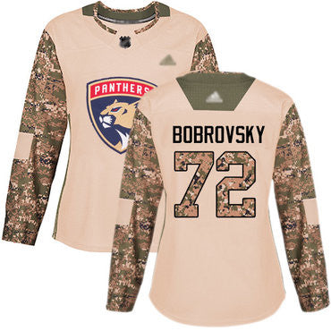 Panthers 72 Sergei Bobrovsky Camo Authentic 2017 Veterans Day Womens Stitched Hockey Jersey